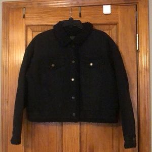 Sherpa-lined Black Coat.